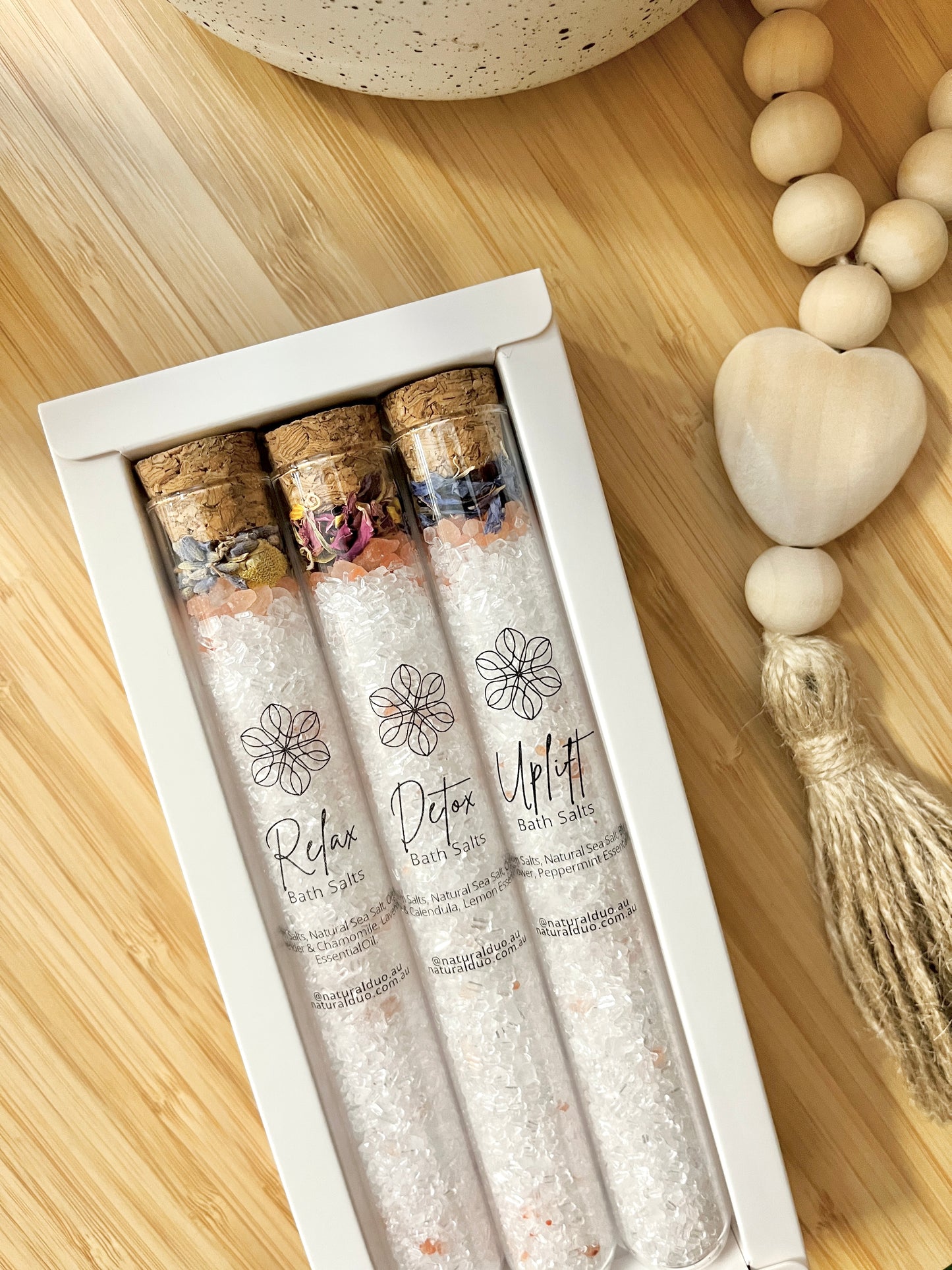 Spa in a Box Gift set - 3 Bath Salt tubes