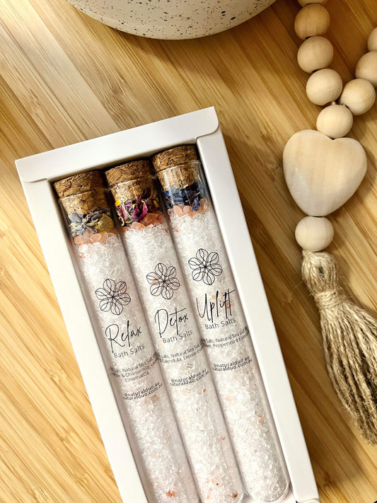 Spa in a Box Gift set - 3 Bath Salt tubes x3