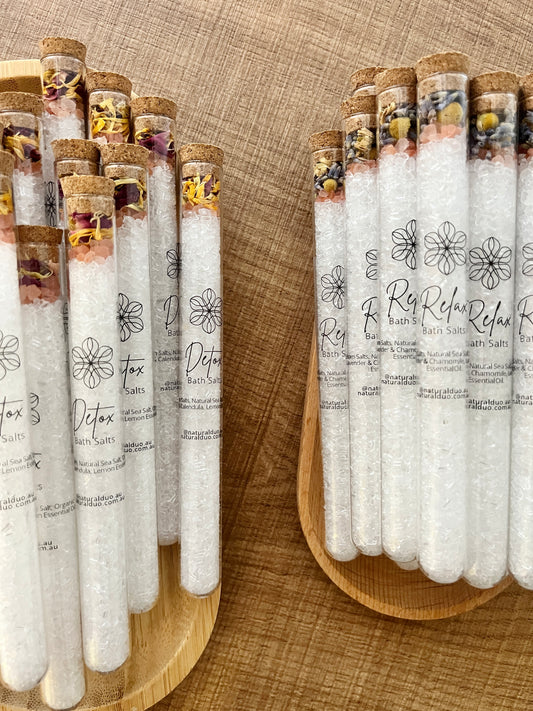 Botanical Bath Salt Mini Tubes x 9